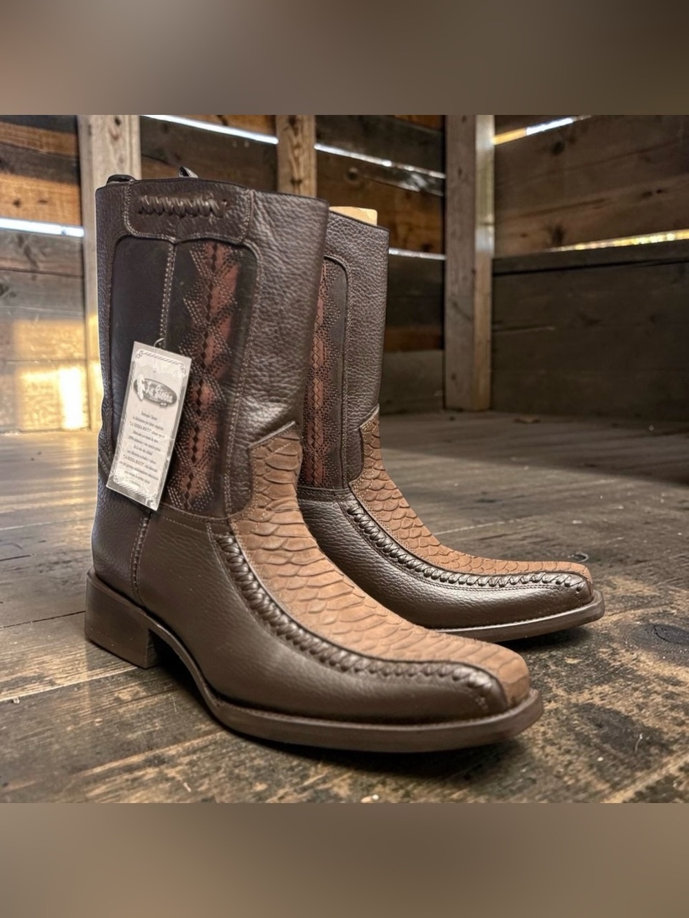 La Sierra Zipper Western Boots Brown 9.5